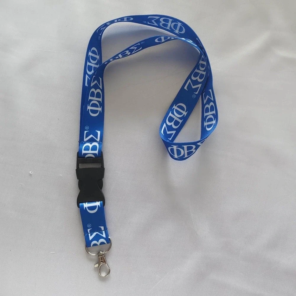 Phi Beta Sigma Fraternity Lanyard Blue White Greek Letter ID Badge Holder